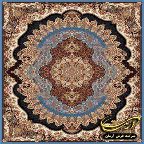 فرش ۷۰۰شانه ارکیده آبی تراکم ۲۵۵۰